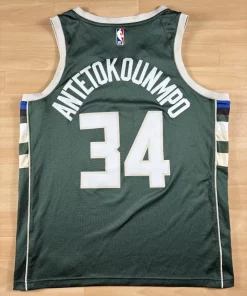 Maillot NBA Giannis Antetokounmpo Milwaukee Bucks 2017-2025 dos nom et numéro