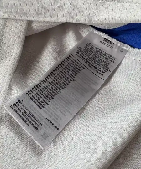 Étiquettes d'origine et instruction de lavage Maillot NBA Amar’e Stoudemire Phœnix Suns 2002-2006
