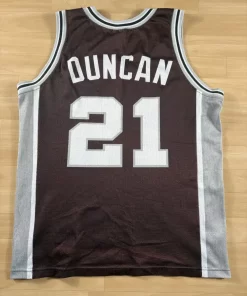 Maillot NBA Tim Duncan San Antonio Spurs 1997-2003 dos nom et numéro