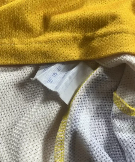 Étiquettes d'origine et instruction de lavage Maillot NBA Shaquille O'neale Los Angeles Lakers 1999-2004