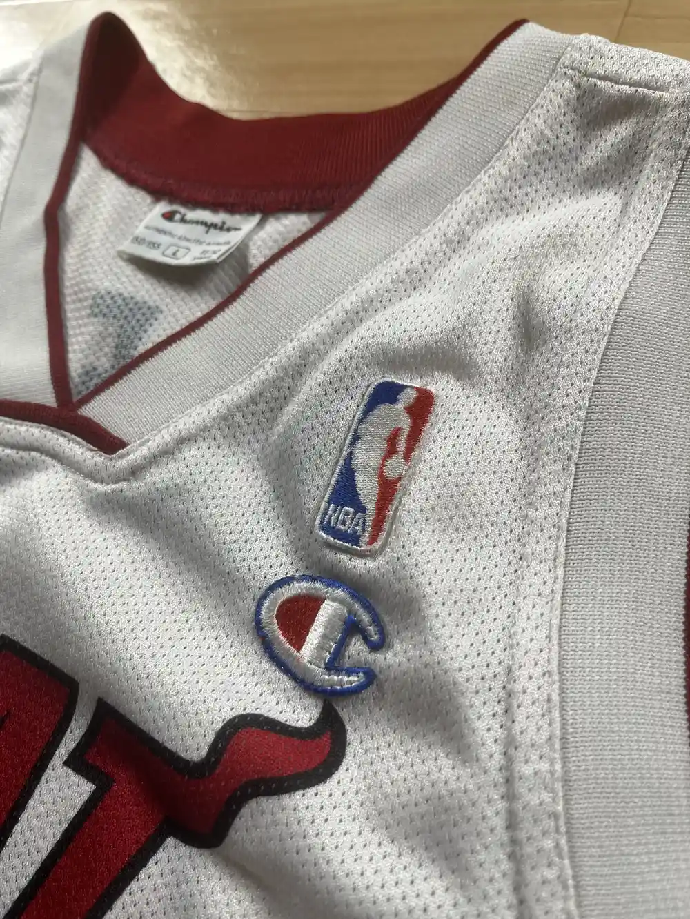 Logos brodés et détails marque Maillot NBA Shaquille O'Neale Miami Heat 2004-2008