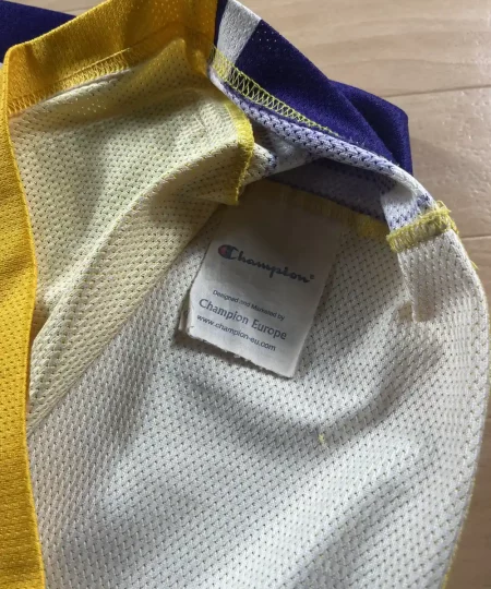 Étiquettes d'origine et instruction de lavage Maillot NBA Kobe Bryant Los Angeles Lakers 2006-2010