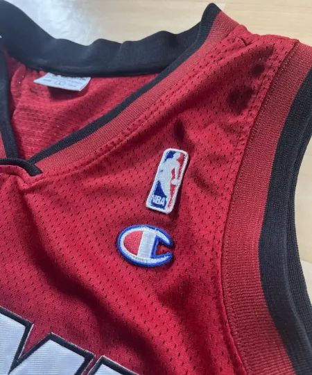 Logos brodés et détails marque Maillot NBA Shaquille O'Neale Miami Heat 2004-2008